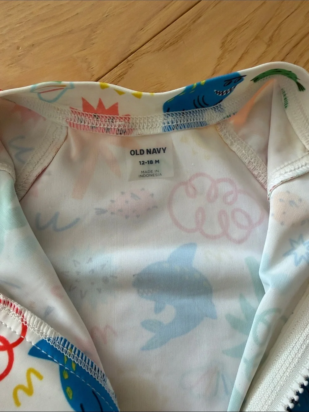 Old Navy toddler Colorful Ocean Print Baby Rash Guard Romper
